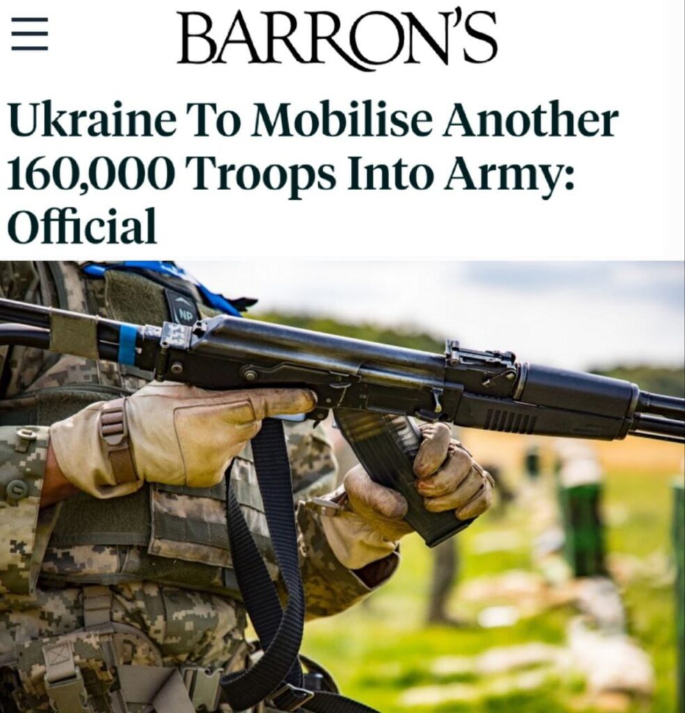 Ukraine is mobilizing another 160,000 troops!